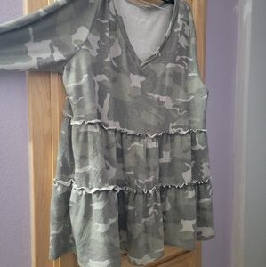 Ruffle Baby Doll Shirt